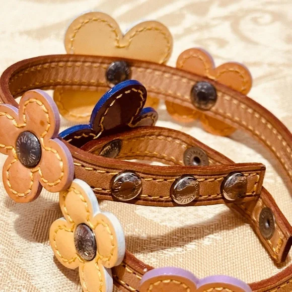 Authentic Louis Vuitton Tan Leather Double Strap Bracelet - Picture 3 of 14